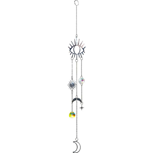 Crystal Hanging String-AB Mini Discs &Evil Eye & Moon Charms - Candle Queen Candles