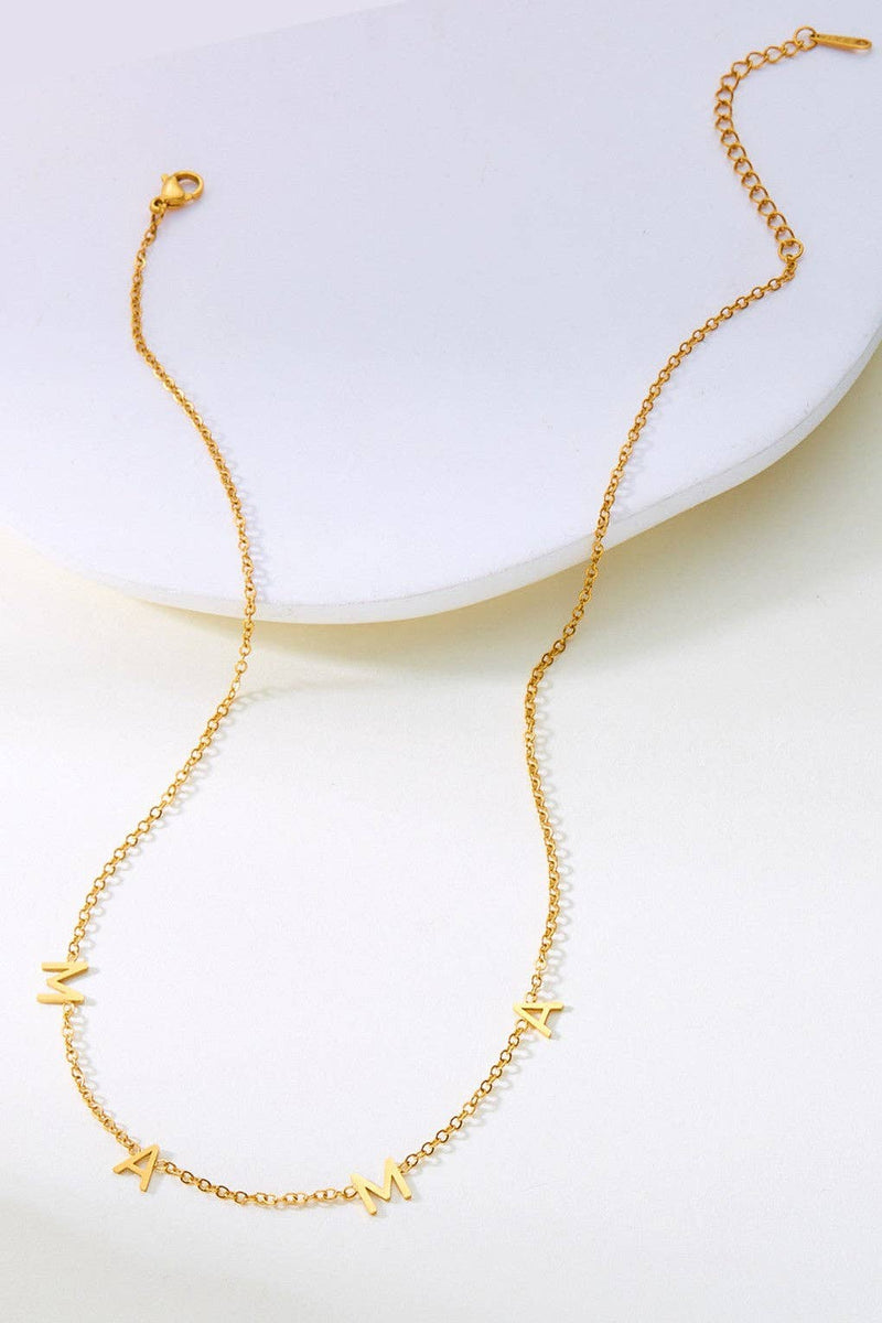 18K Gold Plated Stainless Steel Mama Necklace
