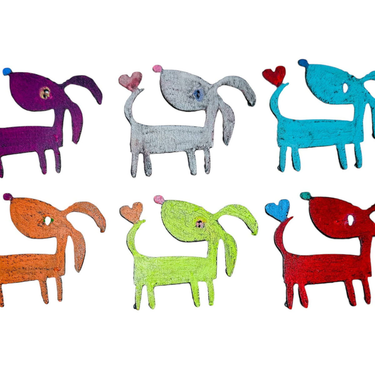 DOG magnet pet sustainable heart cute gifts recycled metal