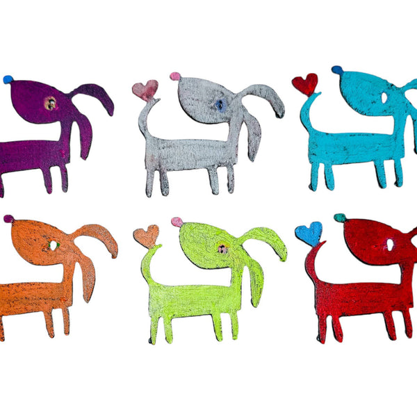 DOG magnet pet sustainable heart cute gifts recycled metal