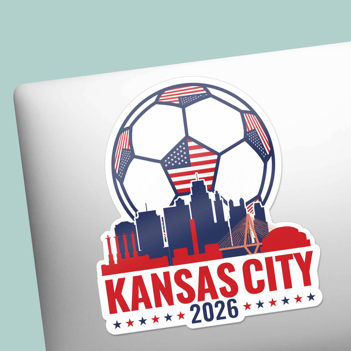 Kansas City Missouri USA Soccer Sticker - KCMO Sports Decal: Small - 2.75" Laptop Decal
