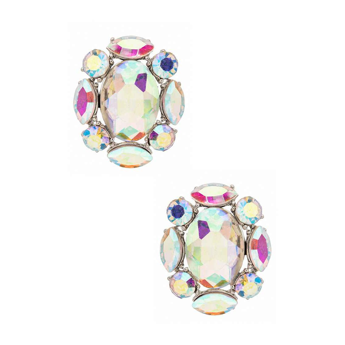 Crystal Iconic Earrings: Gold/Iridescent