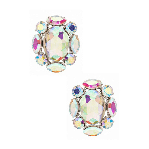 Crystal Iconic Earrings: Rhodium/AB