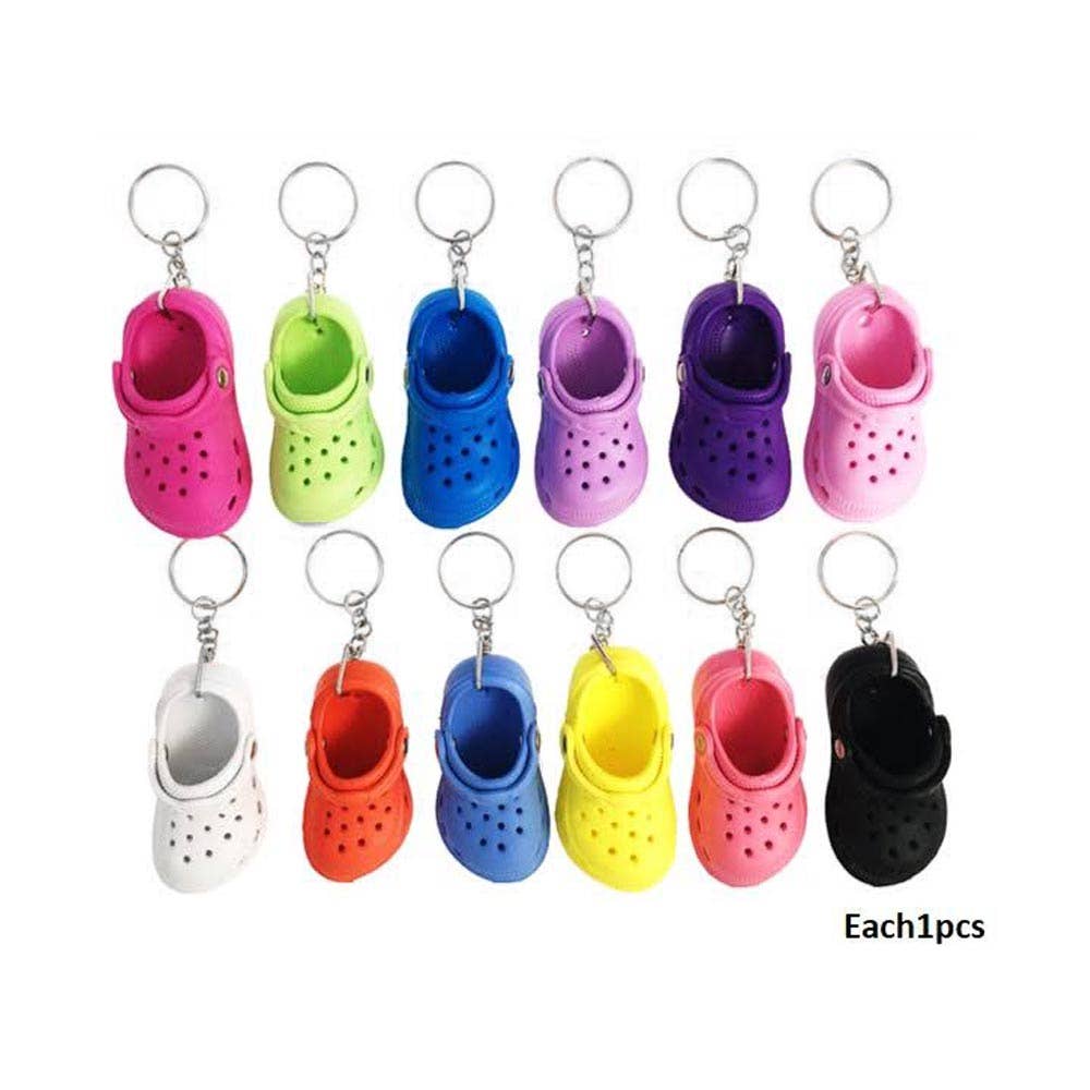 12PCS - Mini Clog Shoes Bag Charm Keychains