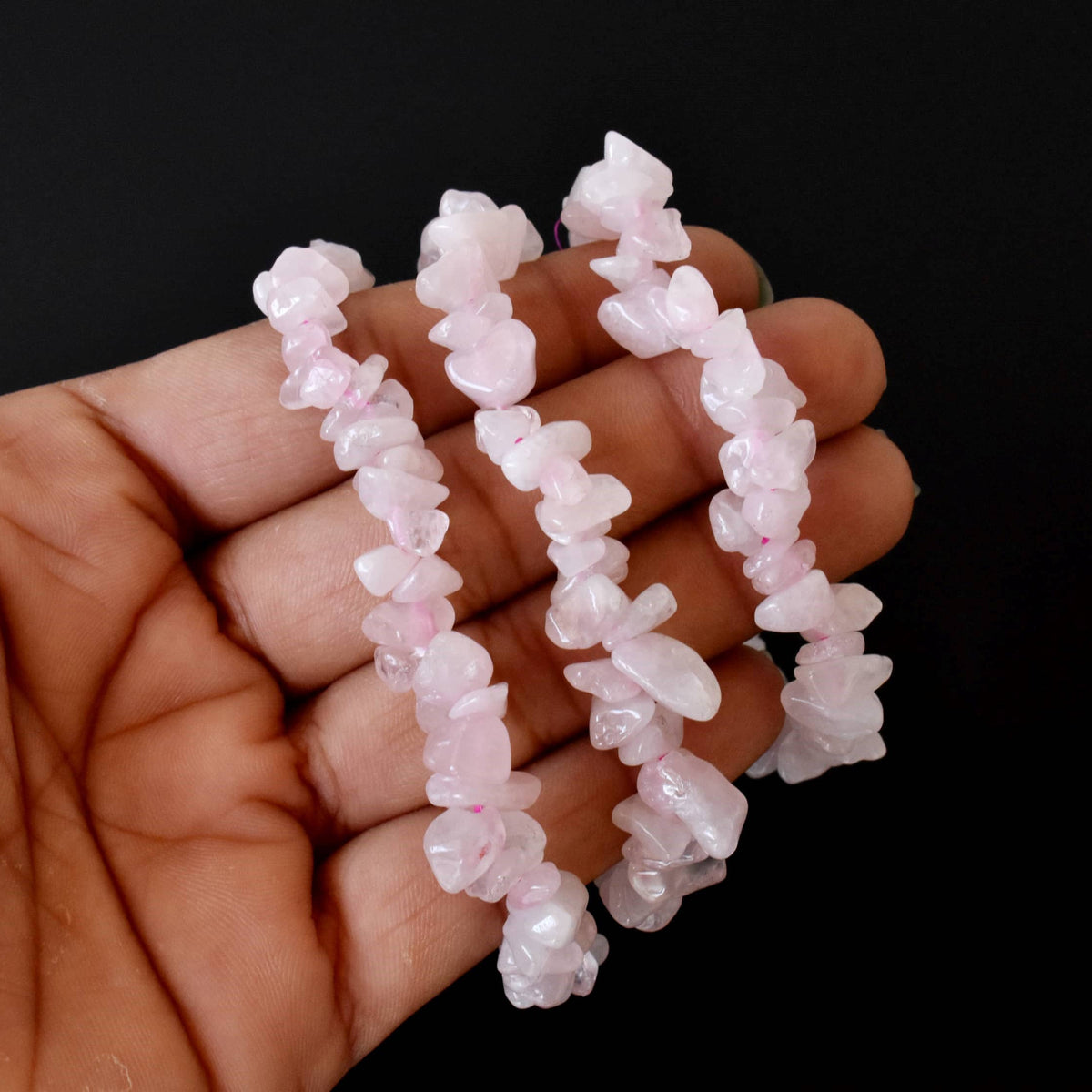 Healing Stone | Rose Quartz | Spiritual Gift | Chip Bracelet - Candle Queen Candles
