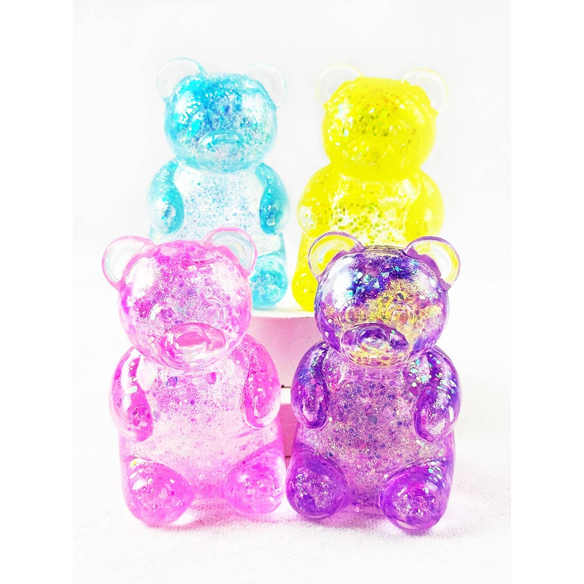 Glittered Gummy Bear Squishy Toy: MIX COLOR / ONE(12)