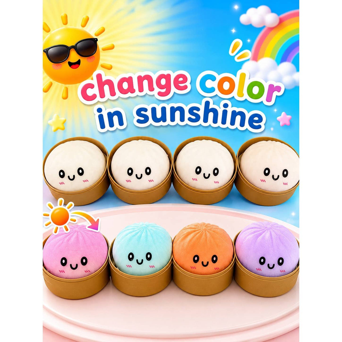 Color Changing Mini Dumpling Squishy Toy: MIX COLOR / ONE(24)