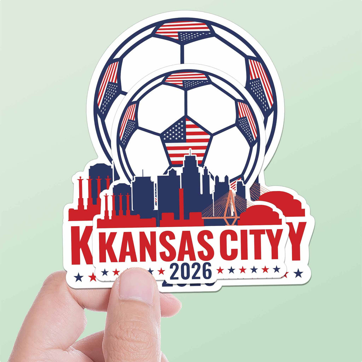 Kansas City Missouri USA Soccer Sticker - KCMO Sports Decal: Small - 2.75" Laptop Decal