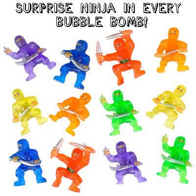Ninja Kids Bath Bomb with Toy Inside. Random color.