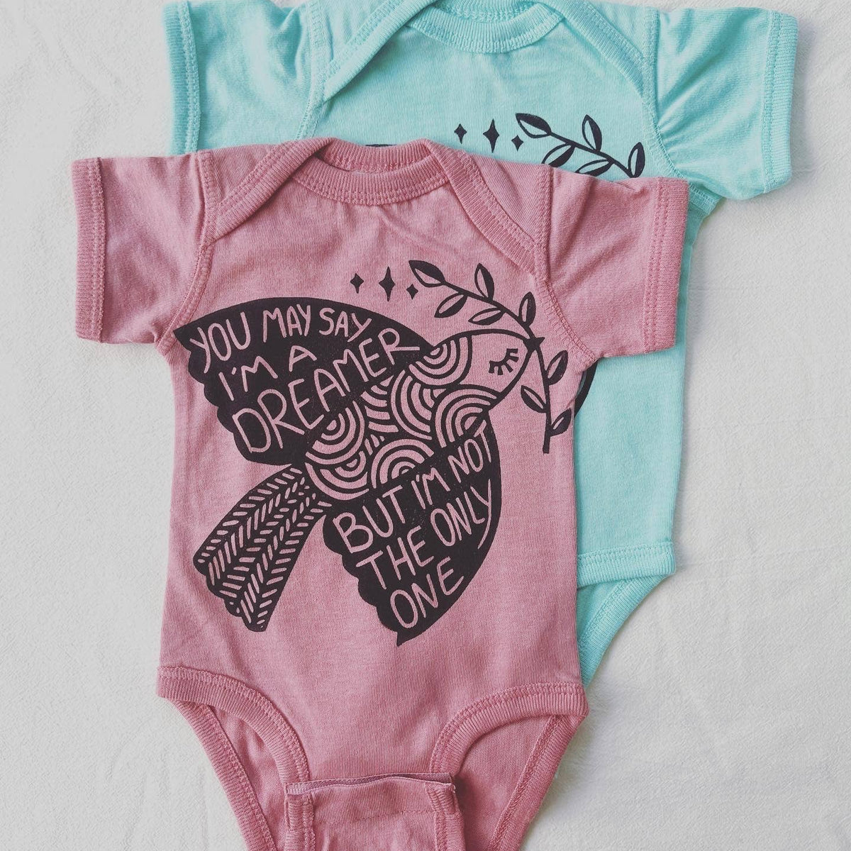 Peace Dove Baby Onesie: White