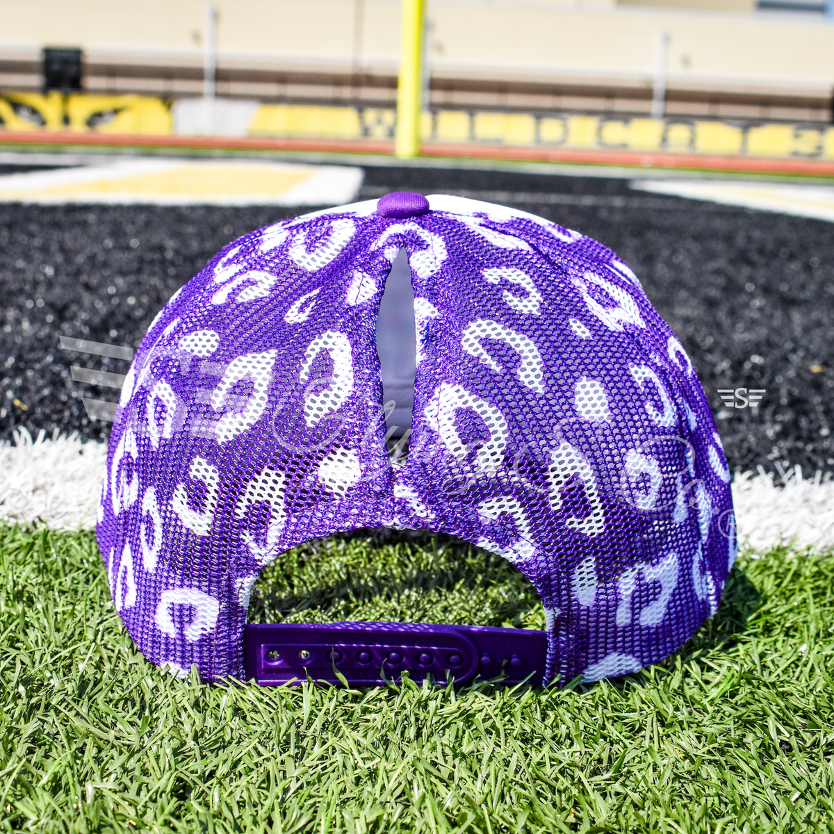 White Front Leopard Magna Pony™ Mesh Foam Trucker Hat: Orange