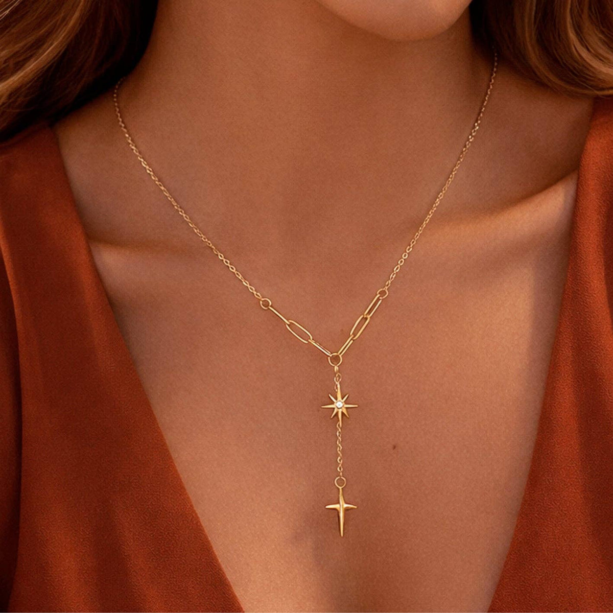 18K Gold Plated Waterproof Stainless Steel Chain Necklace