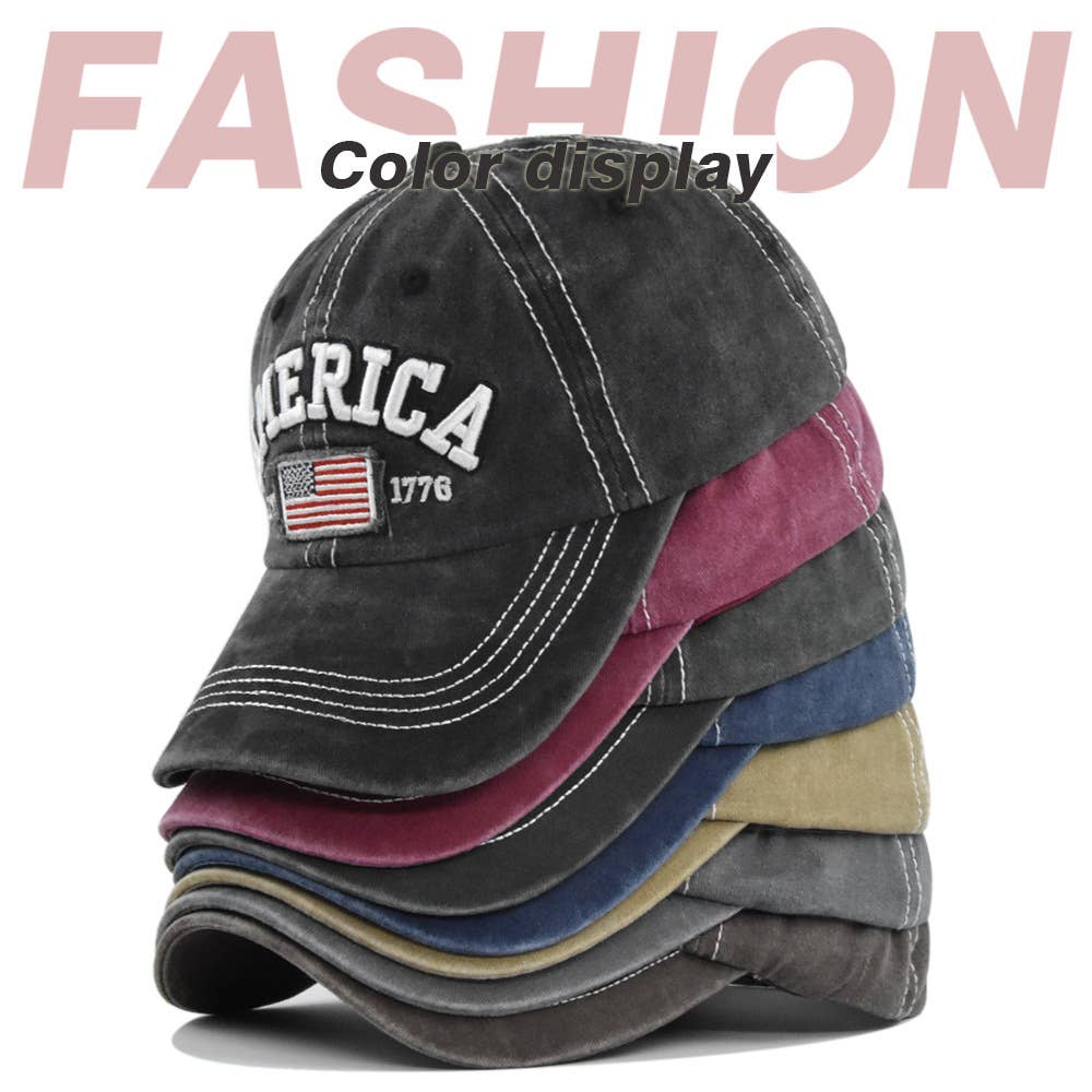 Fourth of July American flag baseball cap: Navy blue