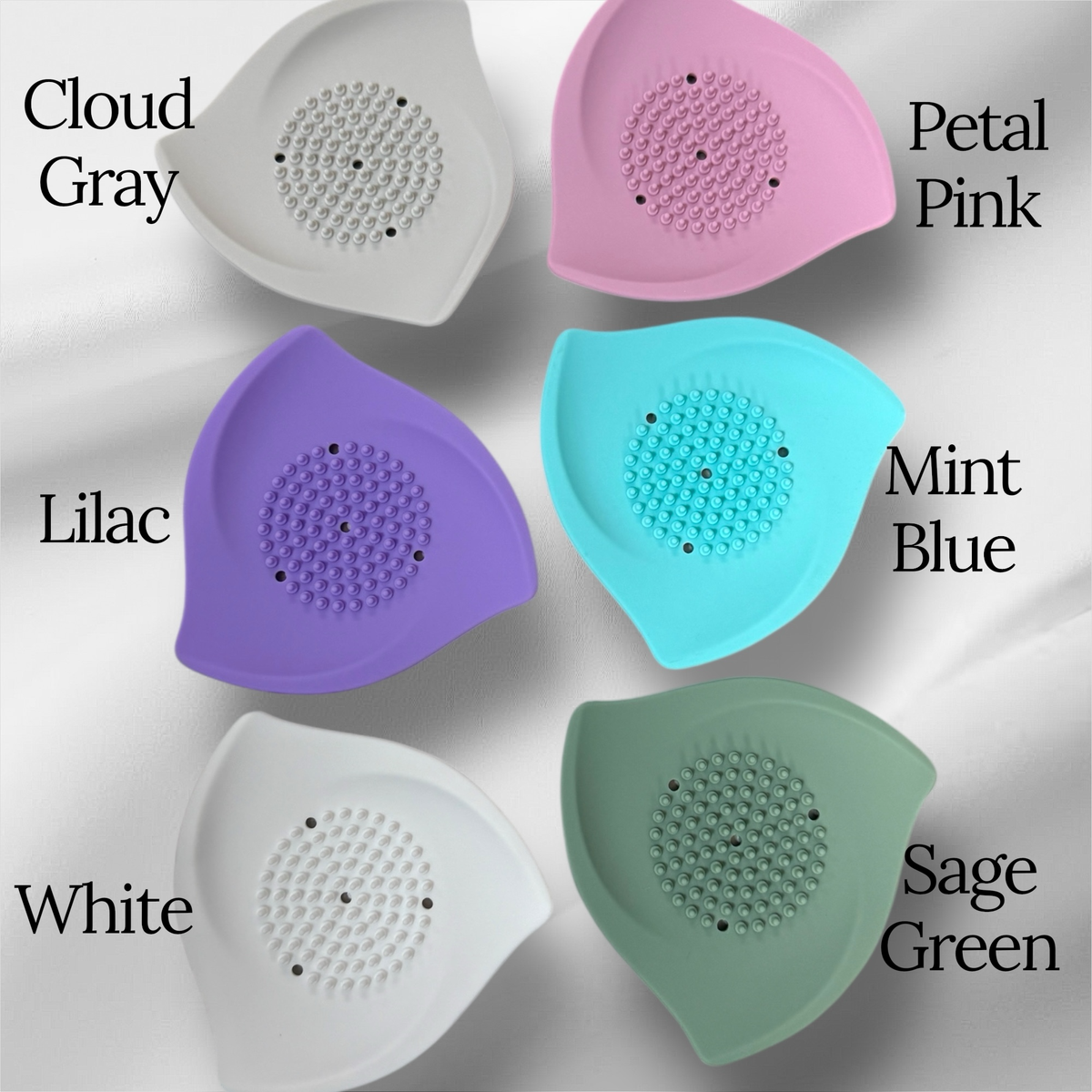 Shower Steamer Tray - Silicone Soap Tray: Cloud gray