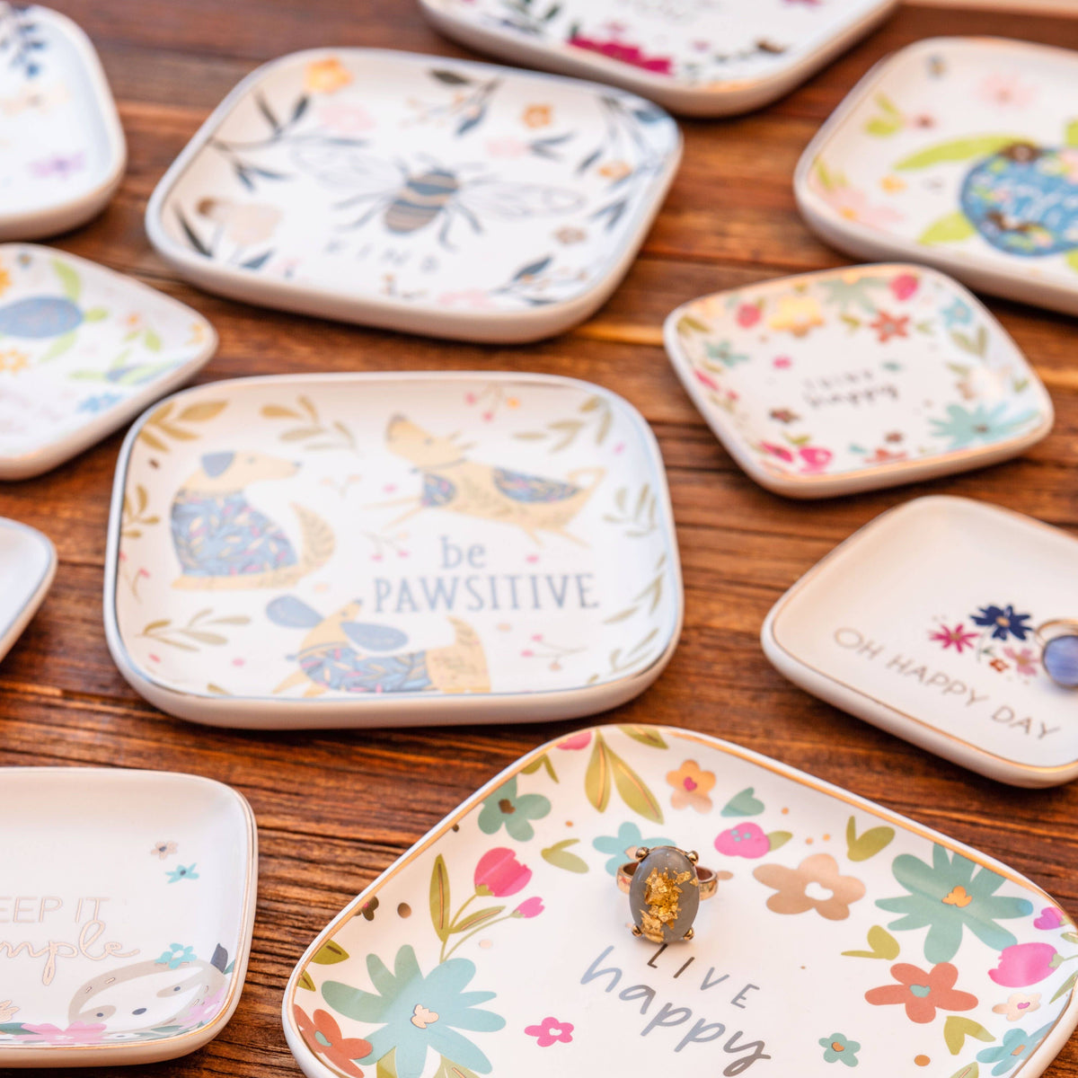 Flora Square Trinket Tray: Large / Mushroom