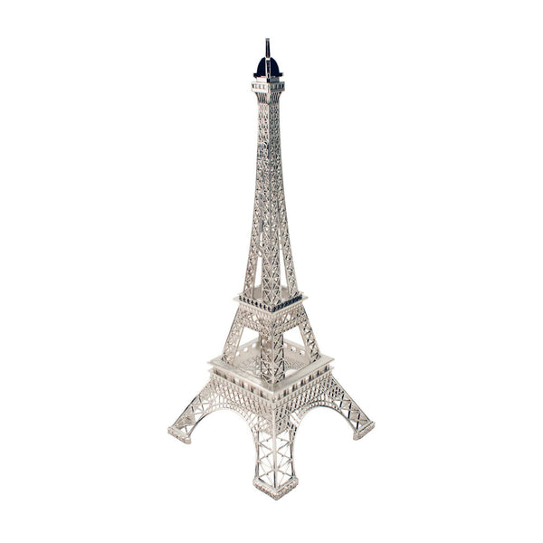 Metal Eiffel Tower Sculpture 10" Tall Silver: Silver - Candle Queen Candles