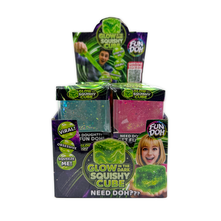 Glow in the Dark Squishy Sparkle Cube
