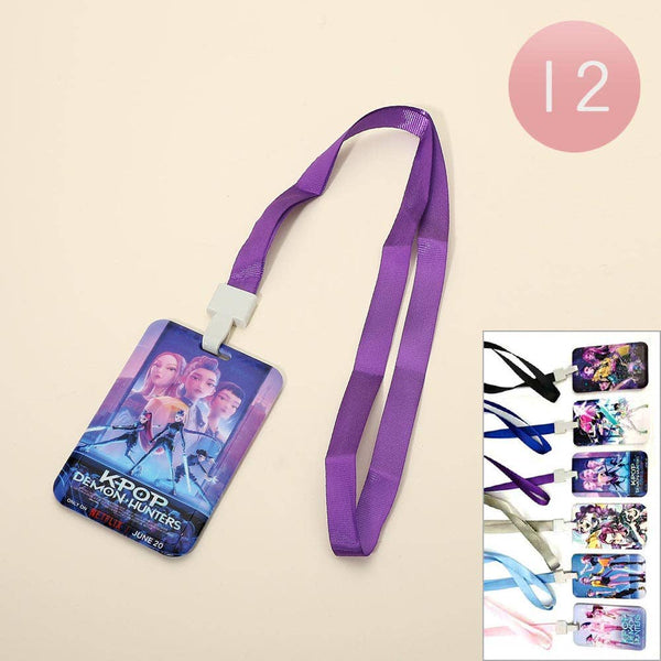 Kpop Demon Hunters HUNTRIX Printed Lanyard ID Holders - Candle Queen Candles