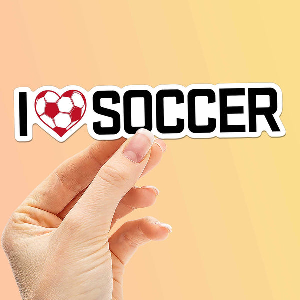 I Love Soccer Sticker - Cool Sports Decal
