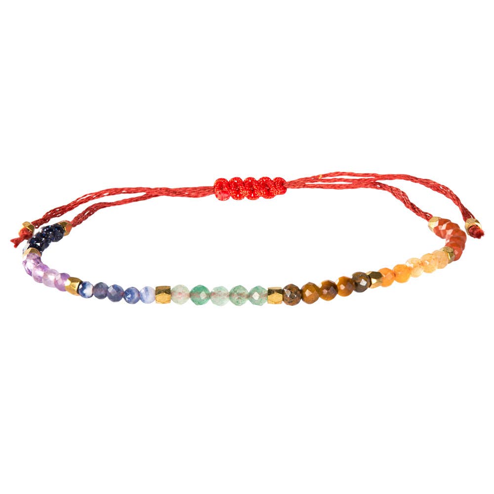 7 Chakra 2mm Hemp Pull Bracelet