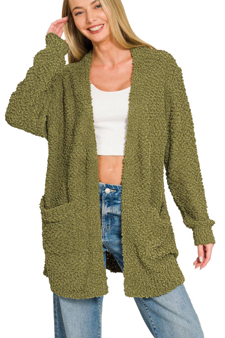 Marlin Blue Popcorn Cardigan