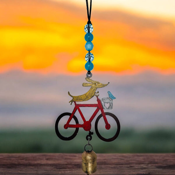 Dog bike chime cool ornament unique metal gift pet lover 