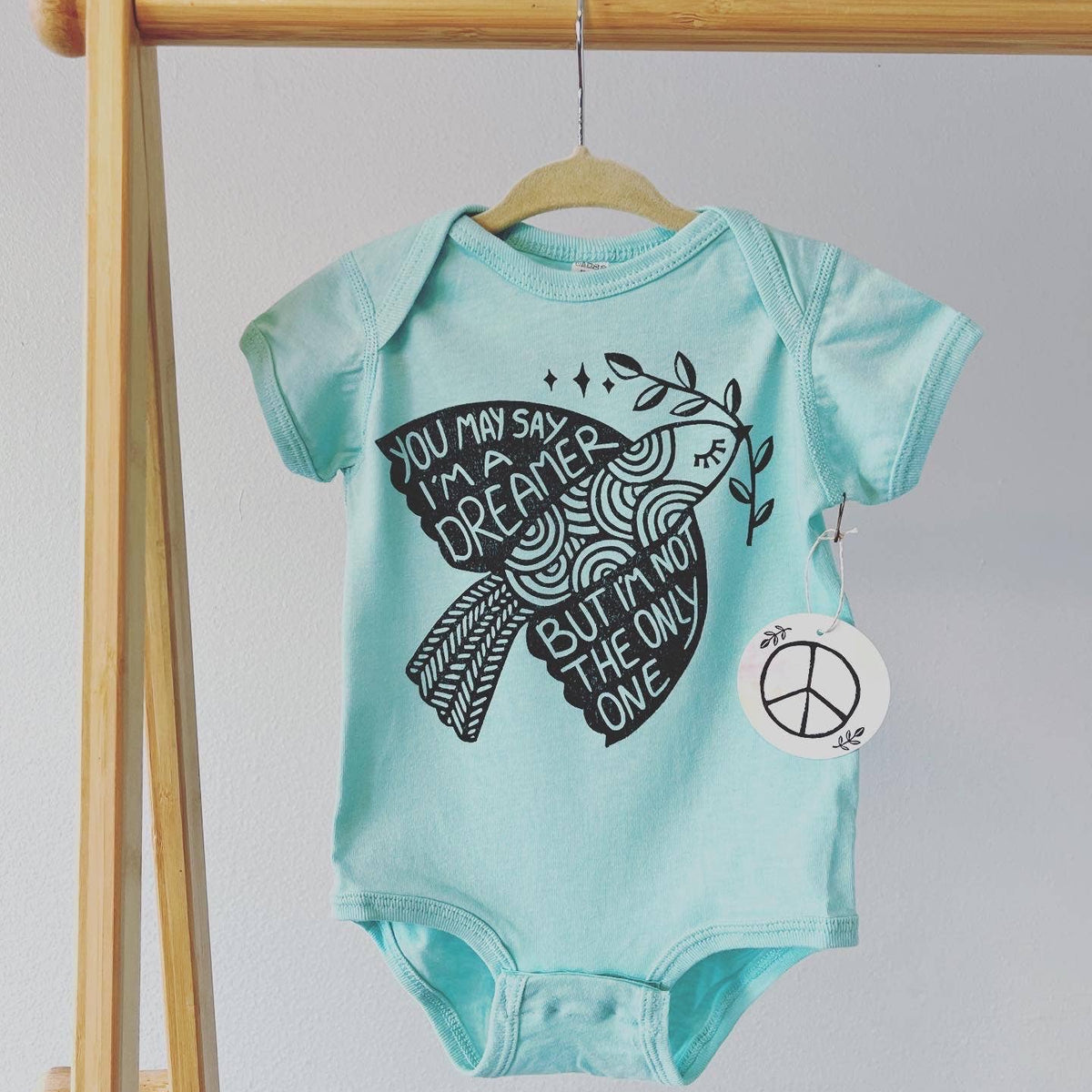 Peace Dove Baby Onesie: White