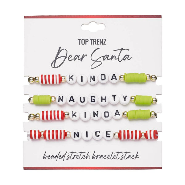 Naughty or Nice Stretch Beaded Bracelets