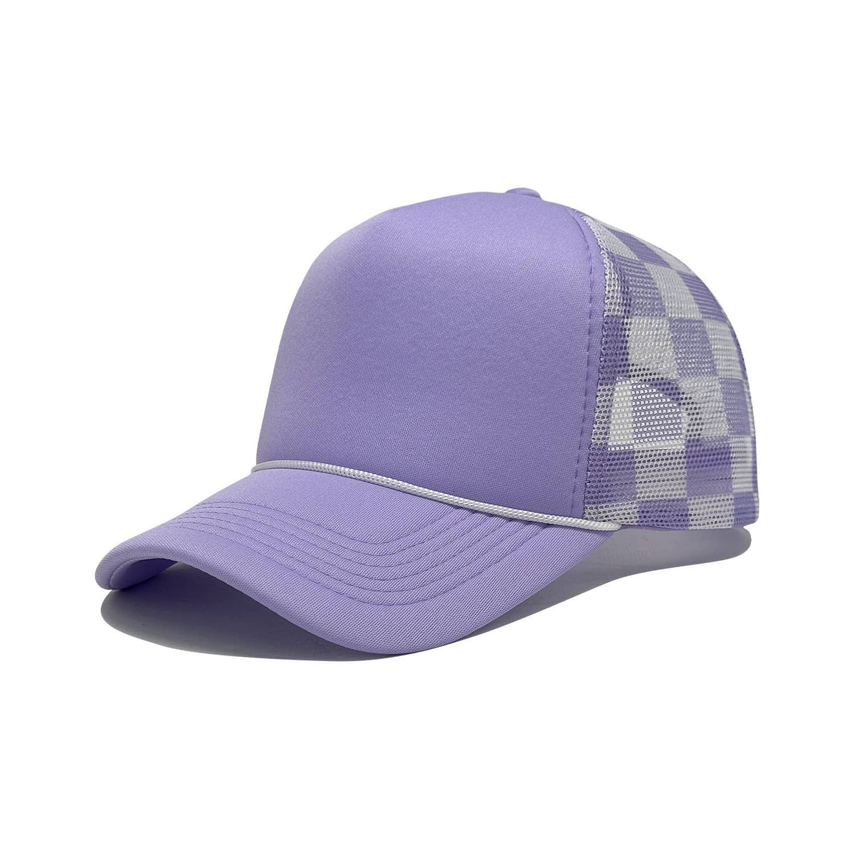 Checkerboard Mesh Trucker Hat Baseball Cap: Red