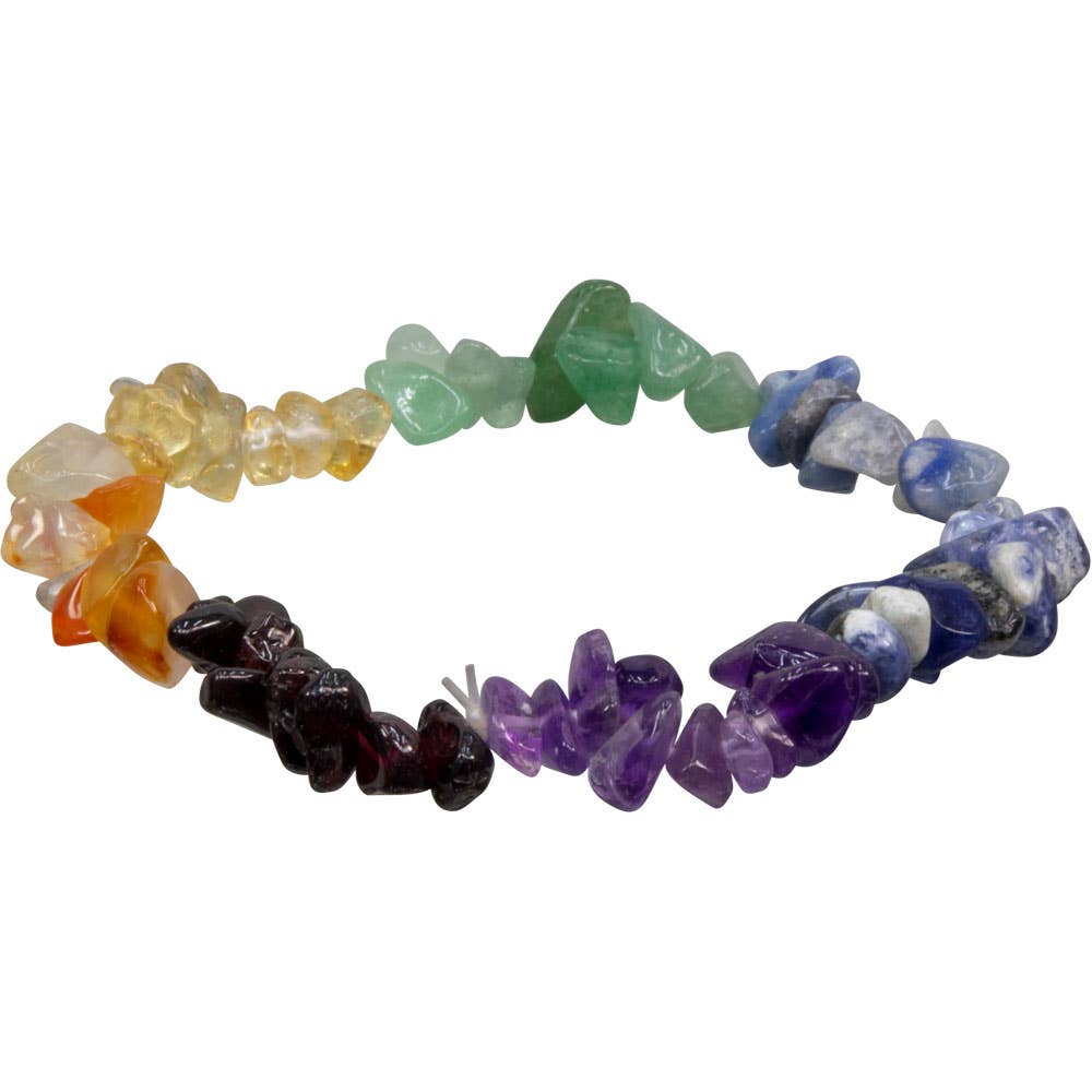 Gemstone Chips Elastic Bracelet 7 Chakras - Candle Queen Candles