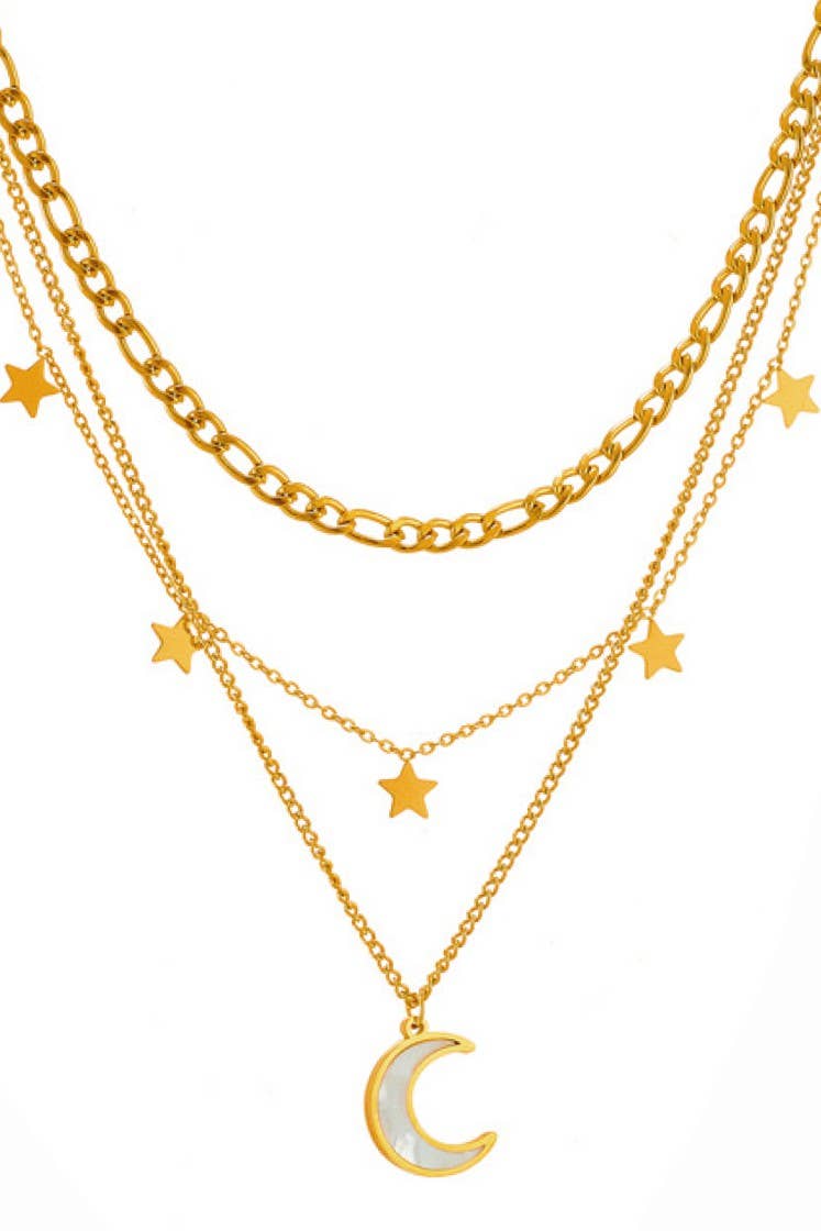 18K Gold Plated Waterproof Stainless Steel Chain Necklace
