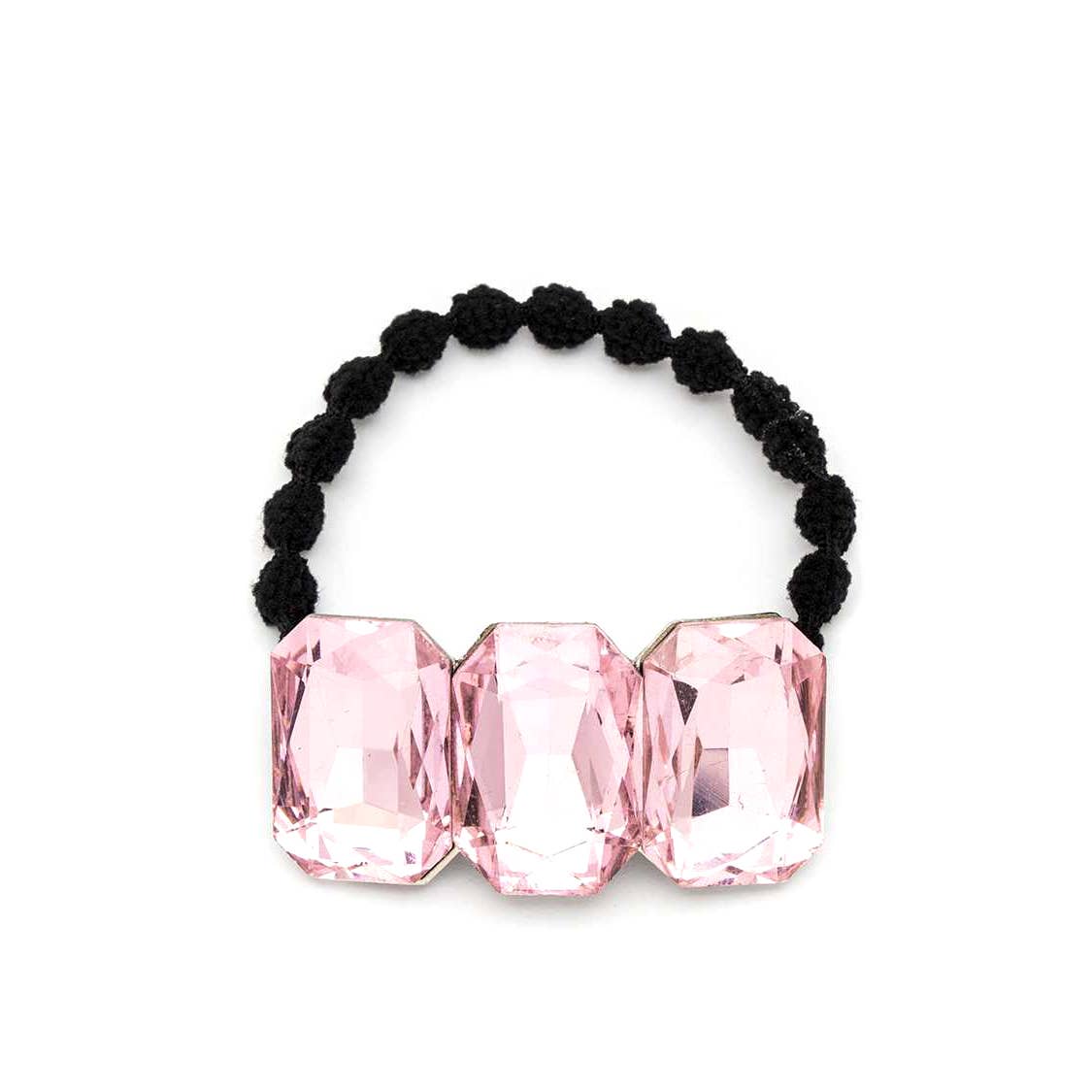 Crystal Bowtie Iconic Crystal Heart Scrunchy Hair Tie: Pink