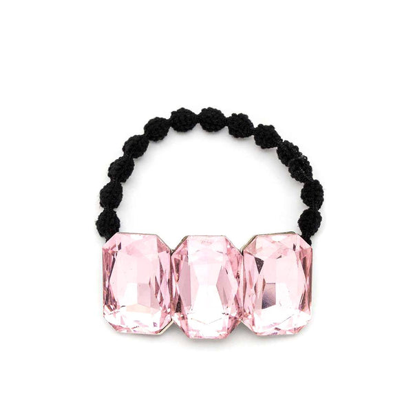 Crystal Bowtie Iconic Crystal Heart Scrunchy Hair Tie: Pink