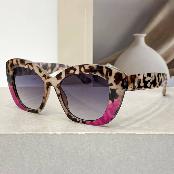 Fashion Cat Eye Leopard Print Retro Flat Sunglasses: Leopard / M