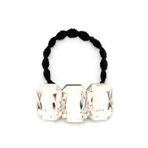 Crystal Bowtie Iconic Crystal Heart Scrunchy Hair Tie: Clear