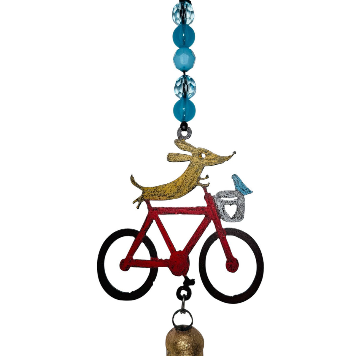 Dog bike chime cool ornament unique metal gift pet lover 