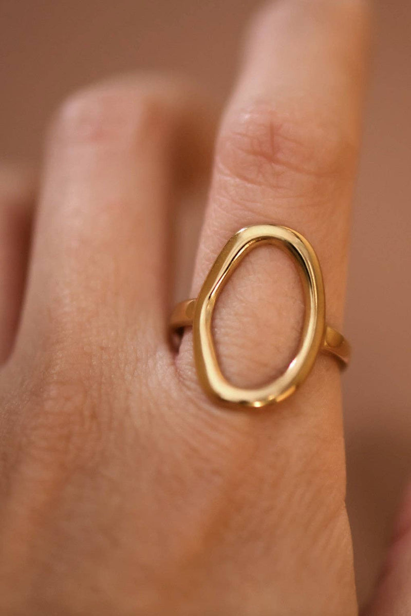 18K Gold Plated Waterproof Stainless Steel Ring
