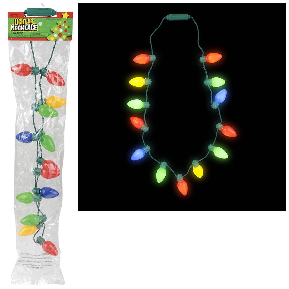 LIGHT-UP CHRISTMAS BULB NECKLACE 25"