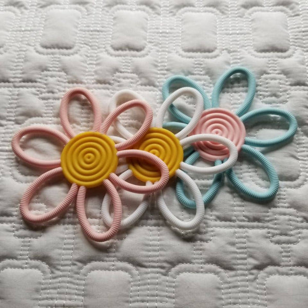 Daisy Silicone Teether Toy: Pink