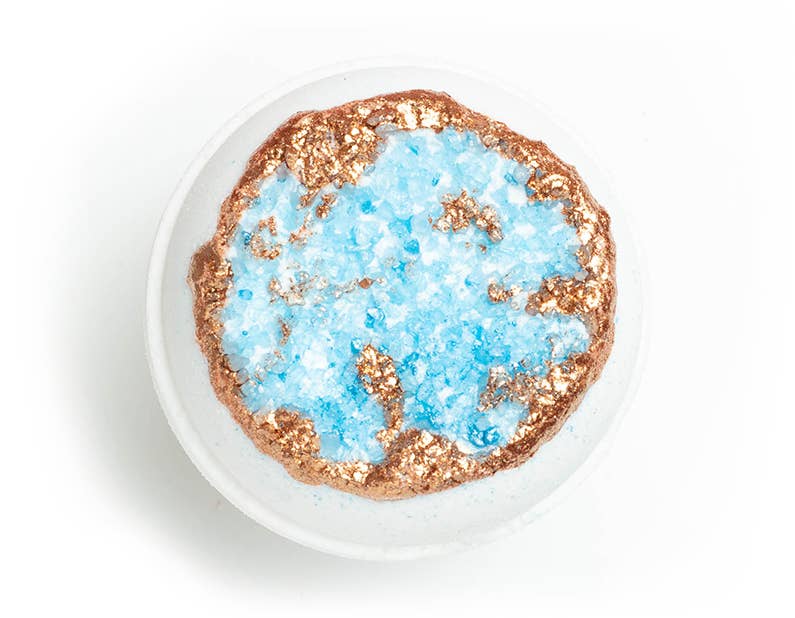 Crystal Geode Bath Bomb | Turquoise| Blue and Gold 💎