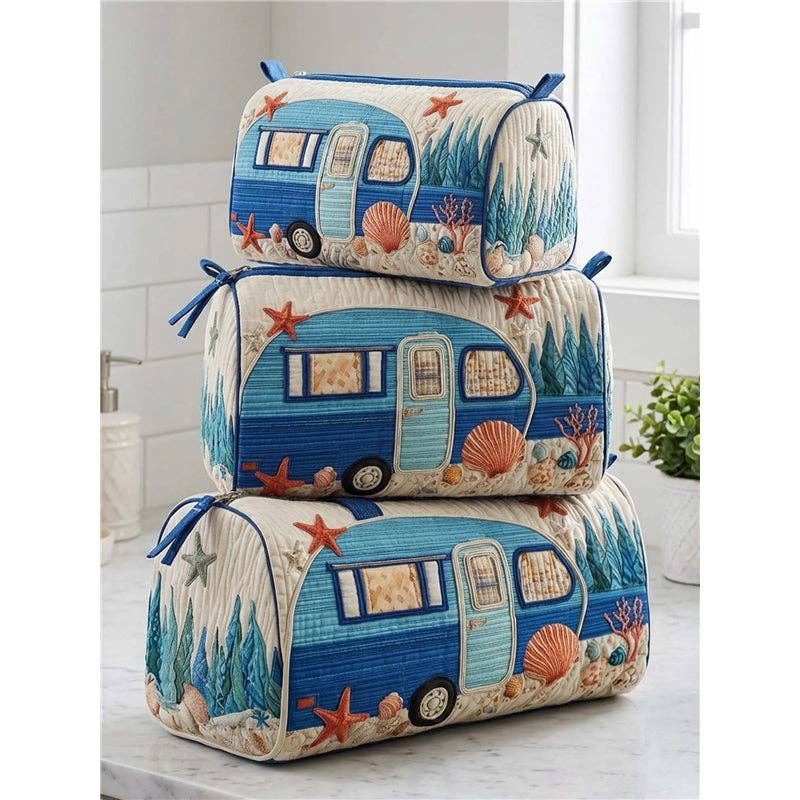 Quilted Makeup Organizer Bag Set: Style 3 / Small package G669: 6 inches x 3 inches x 3 inches