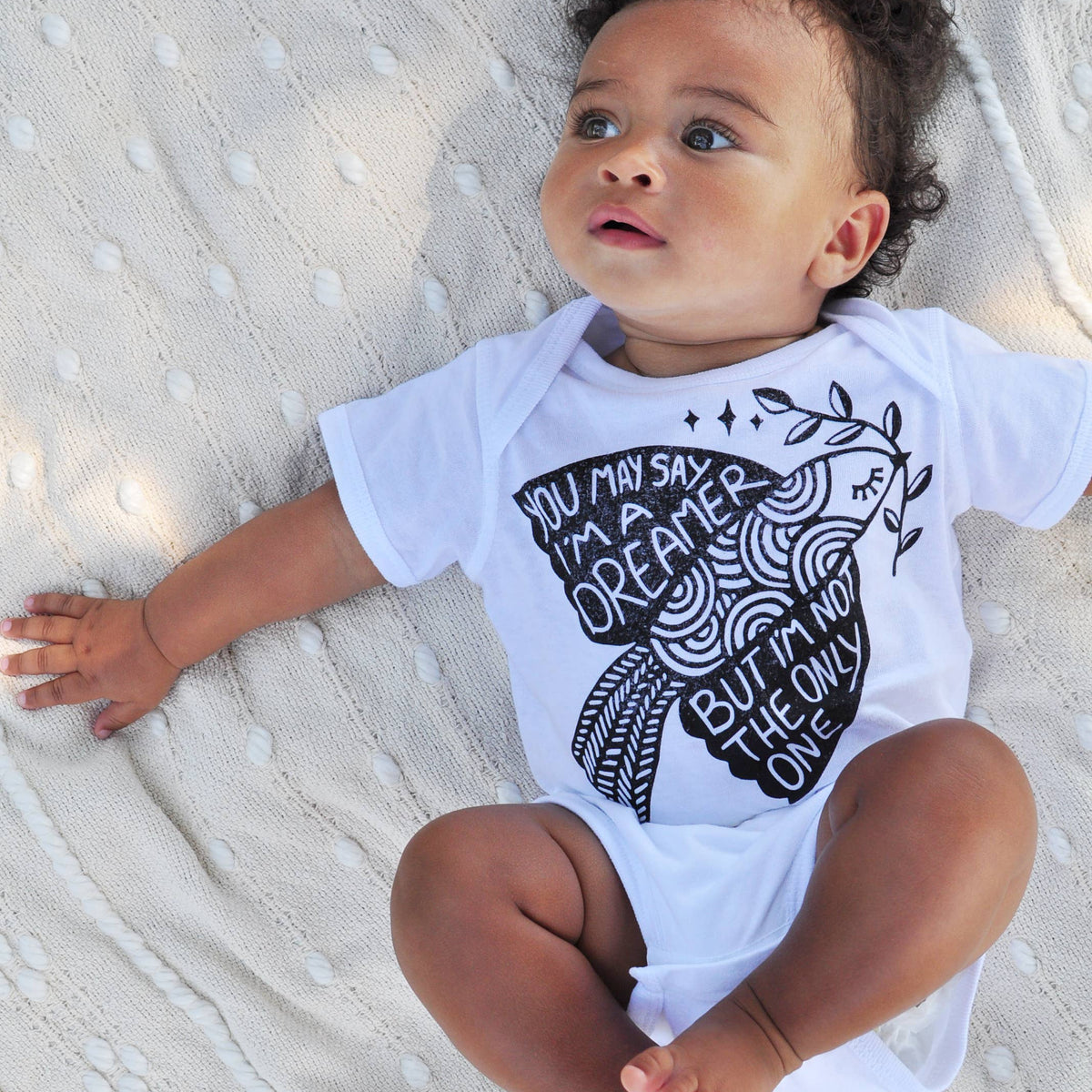 Peace Dove Baby Onesie: White