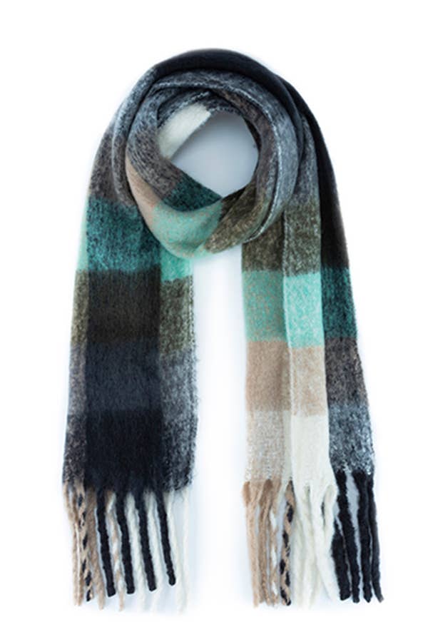 Oversize Soft Winter Scarf: Pink/Multi