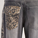 MINERAL WASHED LEOPARD PANEL DRAWSTRING PANTS: DUSTY LEOPARD - Candle Queen Candles