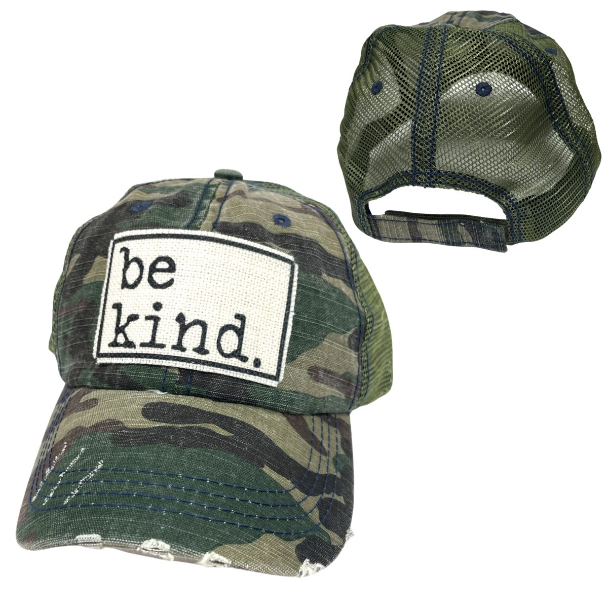 BE KIND HAT: Charcoal Gray w/ coffee mesh