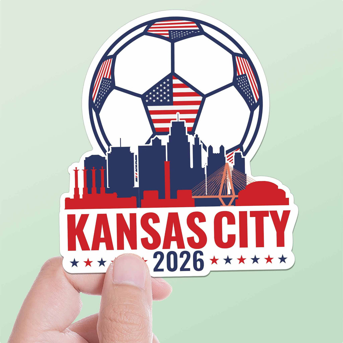 Kansas City Missouri USA Soccer Sticker - KCMO Sports Decal: Small - 2.75" Laptop Decal
