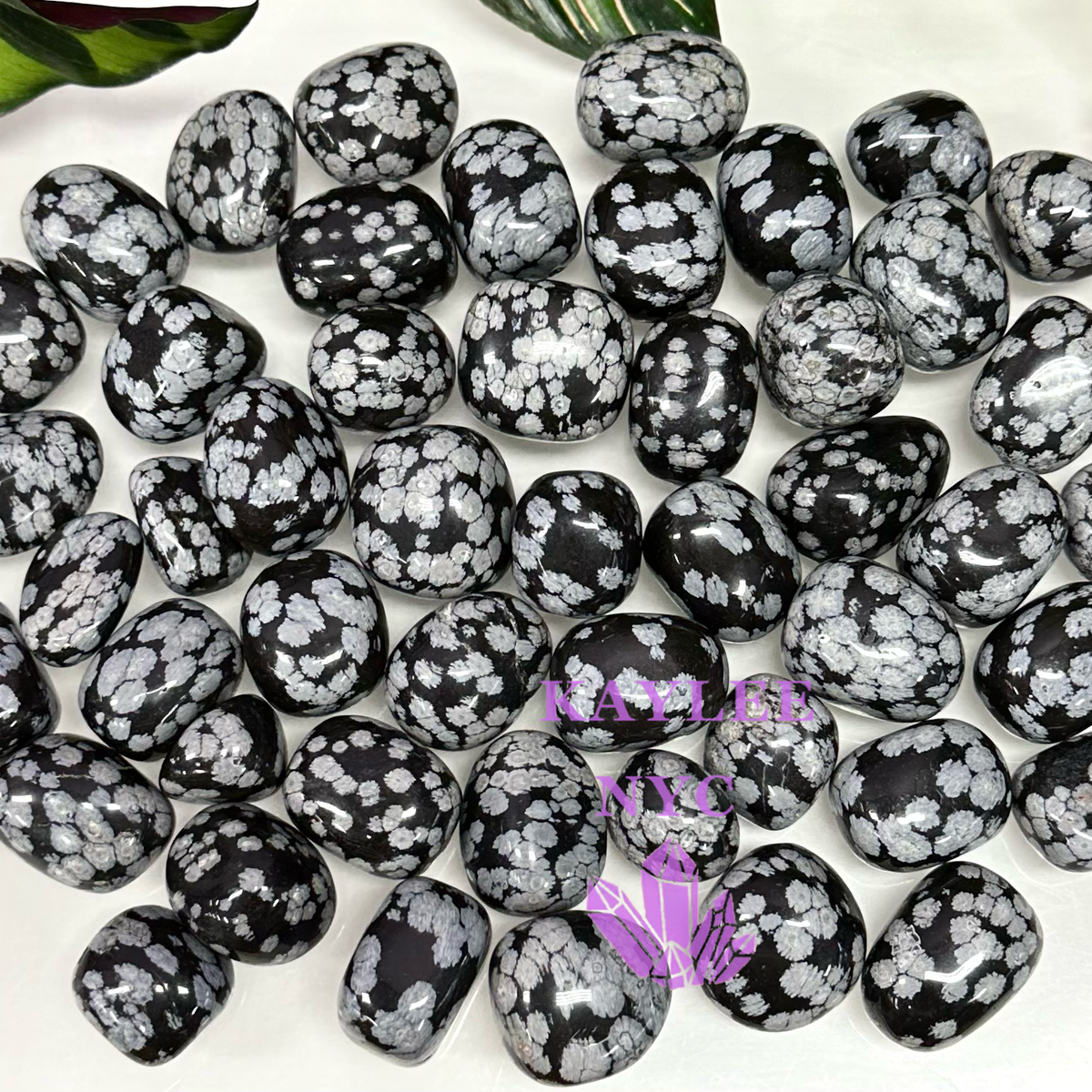 2 Lbs Natural Snowflake Obsidian Tumble Healing Energy