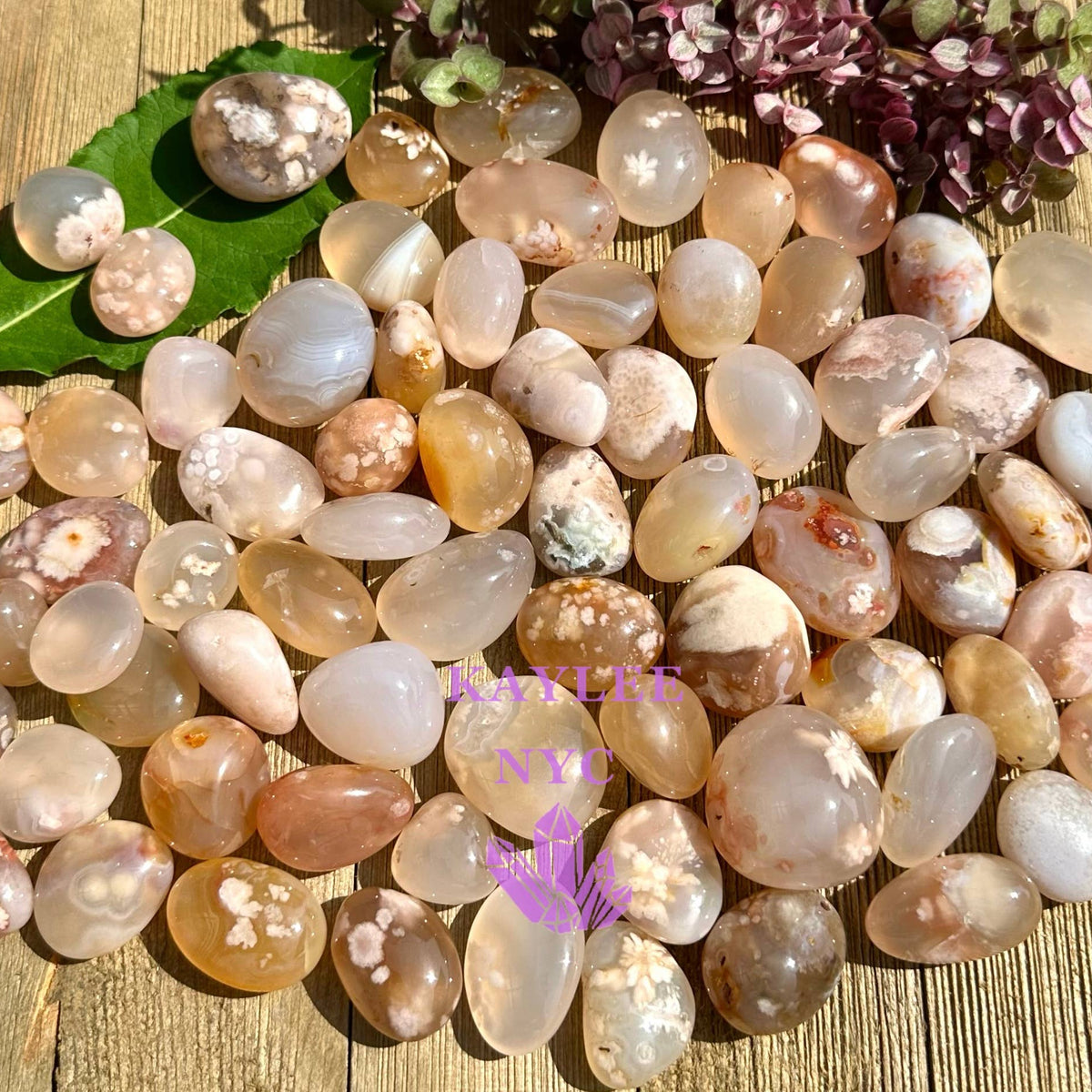 Natural Flower Agate Tumble