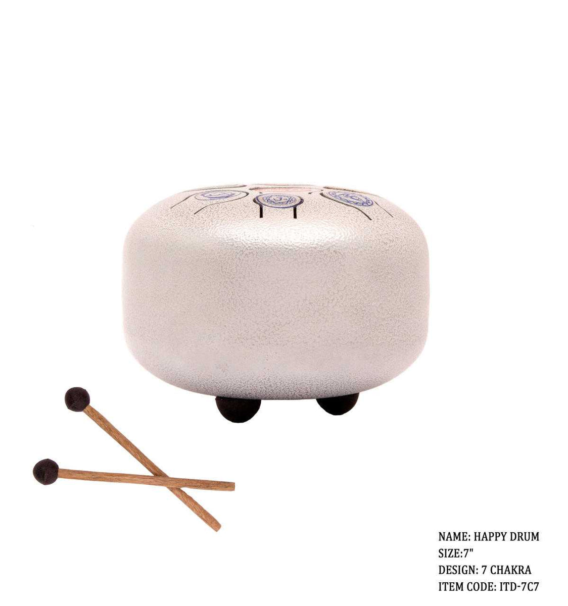 Happy drum (steel tongue) 7 CHAKRAS approx. 7" - Candle Queen Candles