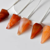 Dowsing Pendulum | Carnelian | Faceted Crystal Pendulum - Candle Queen Candles